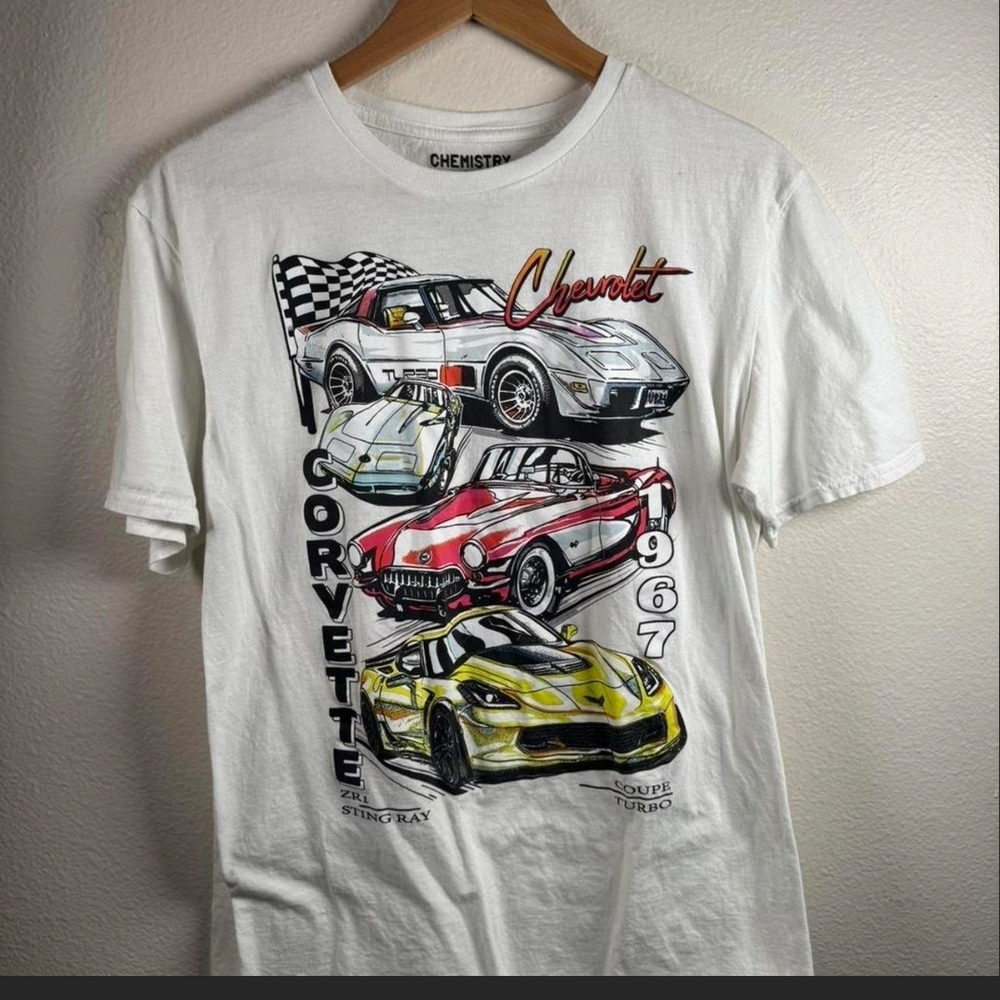 Chemistry Corvette Graphic Tee - White and Multicolor